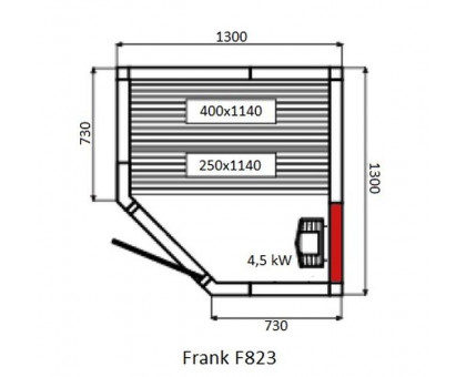 Финская сауна Frank F823 130х130 см