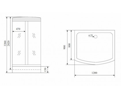 Душевая кабина Timo Comfort T-8815 C 120х90 см Clean Glass