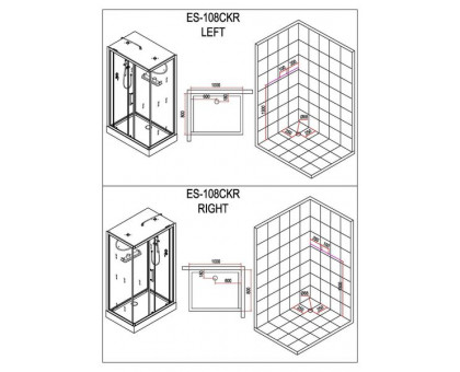 Душевая кабина Esbano ES-108CКR