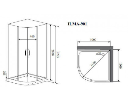 Душевая кабина Timo ILMA 901 100х100 низкий поддон
