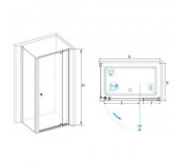 Душевой уголок RGW PA-44 (PA-02 + Z-12 + A-11) 100x90, прозрачное стекло