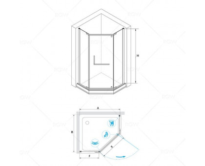 Душевой уголок RGW PA-81 100x100, прозрачное стекло