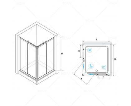 Душевой уголок RGW CL-42 80x100, стекло шиншилла