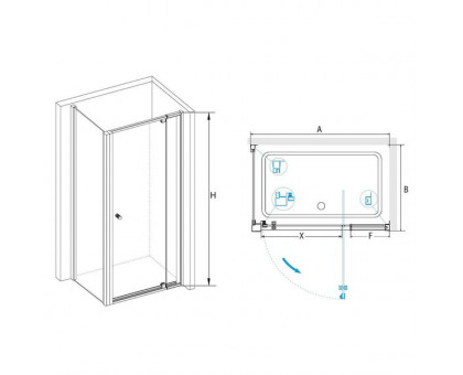 Душевой уголок RGW PA-44 (PA-02 + Z-050-1) 80x90, прозрачное стекло