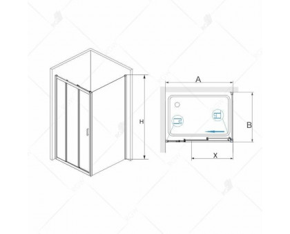 Душевой уголок RGW PA-73 P (PA-13 + 2Z-050-2) 170x90, прозрачное стекло