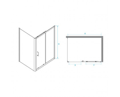 Душевой уголок RGW PA-74B (PA-14B + Z-050-2B) 170x90, прозрачное стекло