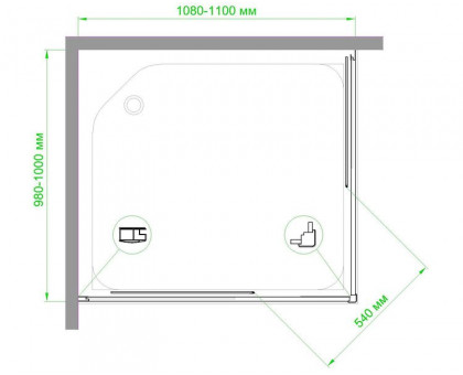 Душевой уголок Royal Bath RB HPD-C 110х100 см, с матовыми стеклами