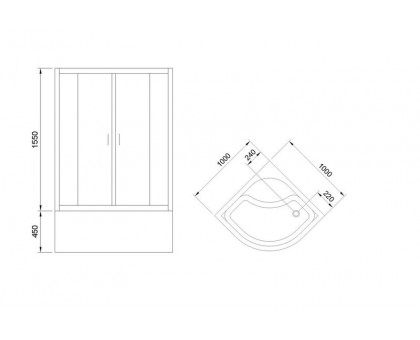 Душевой уголок Royal Bath RB 100BK-T 100х100 см, с прозрачными стеклами