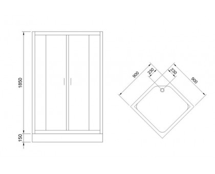Душевой уголок Royal Bath RB 90HP-T 90х90 см, с прозрачными стеклами