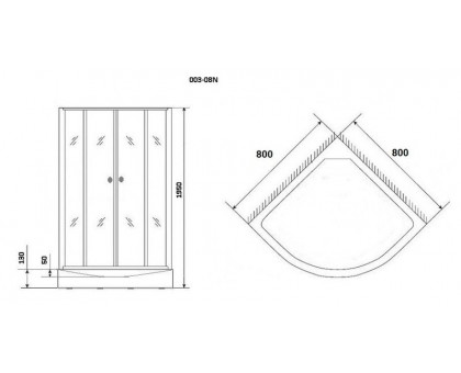 Душевой уголок Niagara NG-003-14 80х80 см, с матовыми стеклами