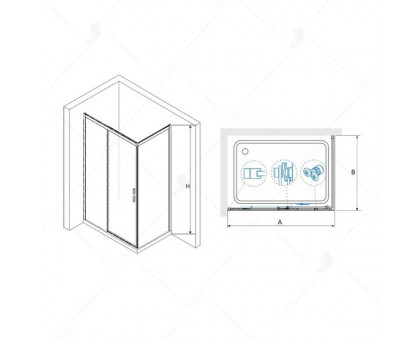 Душевой уголок RGW LE-41 (LE-12 + Z-22) 200x90, прозрачное стекло