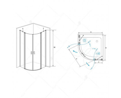 Душевой уголок RGW LE-51 90x90, прозрачное стекло